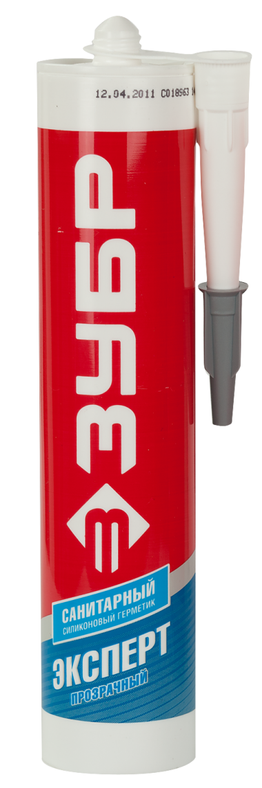 Герметик силиконовый ЗУБР белый, санитарный, для помещений с повышенной влажностью, 280мл — Официальный партнер ЗУБР в России
