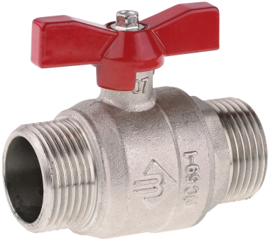 Кран ЗУБР шаровой 3/4&quot; полнопроходной &quot;папа-папа&quot;, бабочка, никелированная латунь — Официальный партнер ЗУБР в России