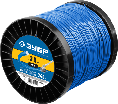 Леска для триммеров, ЗУБР "КРУГ" серия "ПРОФЕССИОНАЛ", диаметр 3.0 мм, длина 240м, 71015-3.0 &mdash; Официальный партнер ЗУБР в России