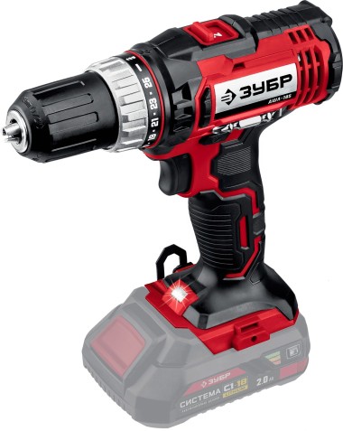 Дрель-шуруповерт ЗУБР 18 В, без АКБ, в коробке, ДШЛ-185 Мастер — Официальный партнер ЗУБР в России