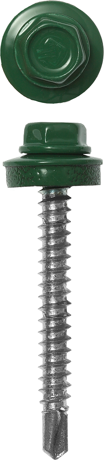 Саморезы СКД кровельные, RAL 6002 зеленый лист, 50 х 4.8 мм, 250 шт, для деревянной обрешетки, ЗУБР Профессионал — Официальный партнер ЗУБР в России