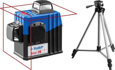 Нивелир лазерный линейный &quot;Крест-2D-2&quot;, ЗУБР Профессионал 34907-2, двухлучевой, 20м / 70м (с приемником), точн. 0,3 мм/м, штатив — Официальный партнер ЗУБР в России
