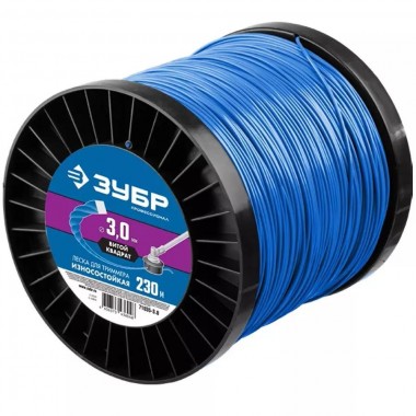 Леска для триммеров, ЗУБР "витой квадрат" серия "ПРОФЕССИОНАЛ", диаметр 3.0 мм, длина 230м, 71035-3.0 &mdash; Официальный партнер ЗУБР в России