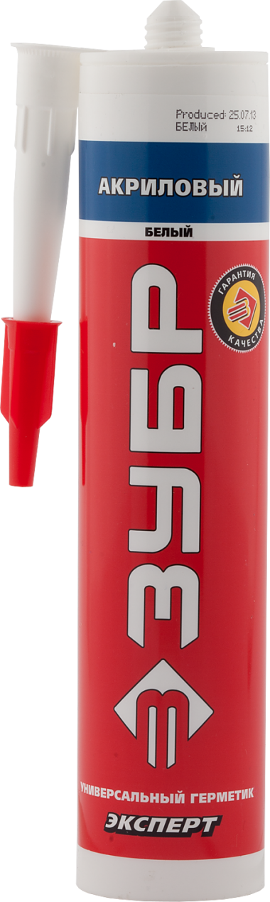 Герметик акриловый ЗУБР белый, универсальный, 280мл — Официальный партнер ЗУБР в России