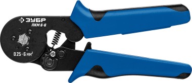 Пресс-клещи ПКМ-6-6 ЗУБР 0.25-6 мм2, для втулочных наконечников, 22654_z01 Профессионал — Официальный партнер ЗУБР в России