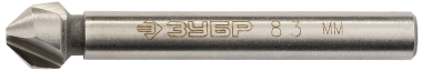 Зенкер ЗУБР &quot;ЭКСПЕРТ&quot; конусный с 3-я реж. кромками, сталь P6M5, d 8,3х50мм, цилиндрич.хв. d 6мм, для раззенковки М4 — Официальный партнер ЗУБР в России
