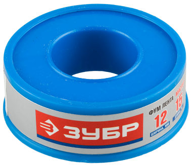Фум лента &quot;ЗУБР&quot; серия «МАСТЕР», ширина 12мм, длина 15м, 0,4г/см3 — Официальный партнер ЗУБР в России