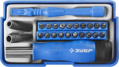 Отвертка с битами для точных работ и мобильных устройств 24 предм., ЗУБР — Официальный партнер ЗУБР в России