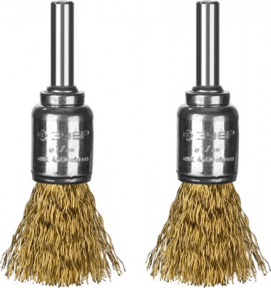 Набор щеток кистевых для дрели ЗУБР &quot;Профессионал&quot; 0.3мм, 17мм, 2шт., витая латунированная проволока 35225-17-H2_z02 — Официальный партнер ЗУБР в России