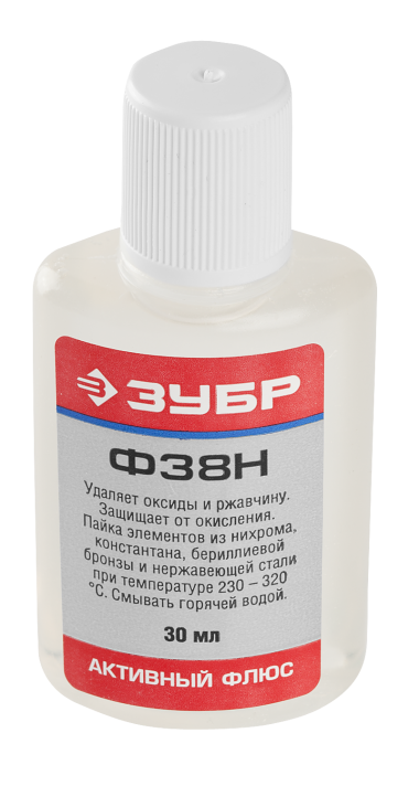 Флюс ЗУБР Ф38Н, пластиковый флакон, 30мл &mdash; Официальный партнер ЗУБР в России