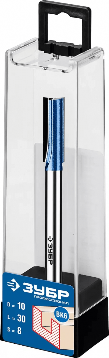 Фреза пазовая ЗУБР прямая с нижними подрезателями, 10 x 30 мм, хвостовик 8 мм, &quot;ПРОФЕССИОНАЛ&quot; 28755-10-30 — Официальный партнер ЗУБР в России