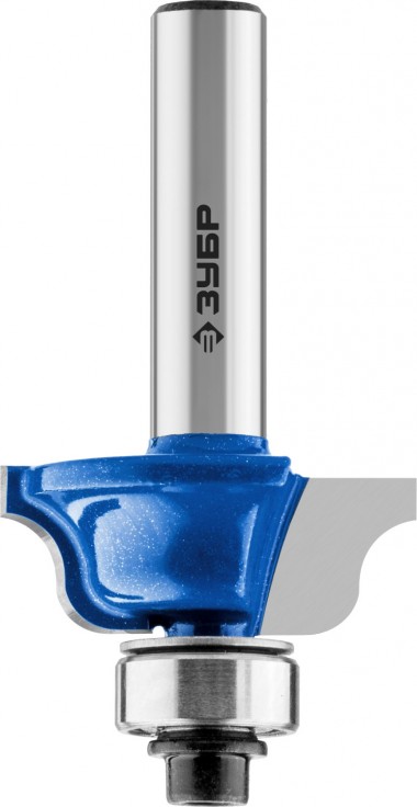 Фреза кромочная калевочная №6, D= 28,6мм, рабочая длина-12мм, радиус-4мм, хв.-8мм, d-12,7мм, ЗУБР Профессионал — Официальный партнер ЗУБР в России