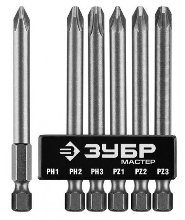 Набор ЗУБР: Биты длинные &quot;МХ-6&quot;, CR-V — Официальный партнер ЗУБР в России