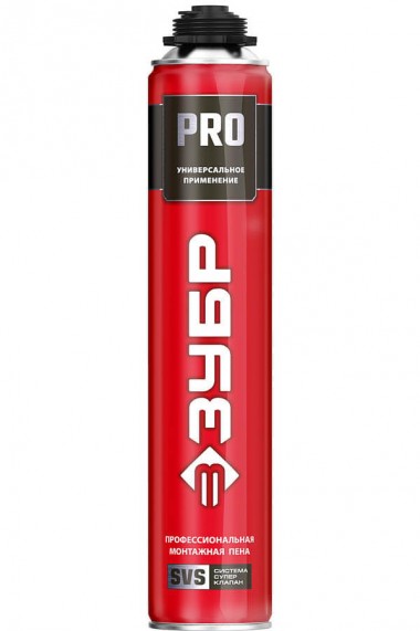 Пена монтажная &quot;PRO&quot; пистолетная, всесезонная, 750мл, SVS,  ЗУБР 41145_z01 — Официальный партнер ЗУБР в России
