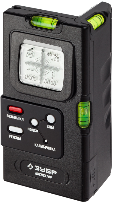 ИНСПЕКТОР двухплоскостной уровень-уклономер электронный, Диапазон 0-360° Точность 0,05°, Индикатор нуля, Зуммер, Автоотключ, ЗУБР Профессионал — Официальный партнер ЗУБР в России