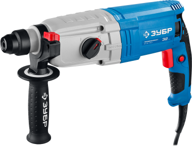 Перфоратор SDS-plus, ЗУБР Профессионал ЗП-32-1100 К, реверс, горизонтальный, металлич редуктор, 3.4 Дж, 0-920 об/мин, 0-5100 уд/мин, 1100 Вт, кейс — Официальный партнер ЗУБР в России