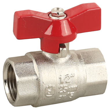 Кран ЗУБР шаровой 1&quot; полнопроходной &quot;мама-мама&quot;, бабочка, никелированная латунь — Официальный партнер ЗУБР в России