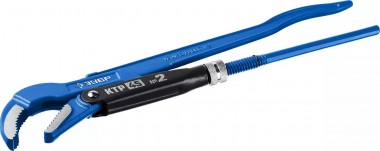 Ключ трубный рычажный ЗУБР &quot;КТР-45&quot; № 2, изогнутые губки, цельнокованый, Сr-V, 1,5&quot; ПРОФЕССИОНАЛ 27337-2_z02 — Официальный партнер ЗУБР в России