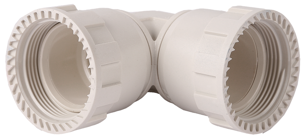 Соединитель ЗУБР "ШиреФит" угловой 90° "накидная гайка - накидная гайка", 32мм фото 1 &mdash; Официальный партнер ЗУБР в России