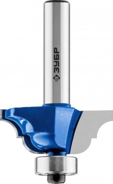 Фреза кромочная калевочная №4, D= 33,3мм, рабочая длина-13мм, радиус-5мм, хв.-8мм, d-12,7мм, ЗУБР Профессионал — Официальный партнер ЗУБР в России