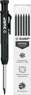 ЗУБР АСК черный, d 2,8 мм, HB, 6 сменных грифелей, автоматический карандаш (06311-2) фото 2 &mdash; Официальный партнер ЗУБР в России