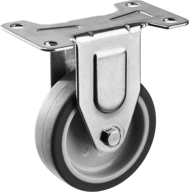 Колесо неповоротное d=75 мм, г/п 60 кг, термопластич. резина/полипропилен, ЗУБР Профессионал — Официальный партнер ЗУБР в России