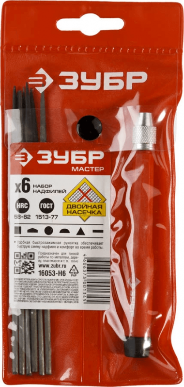 Набор ЗУБР &quot;МАСТЕР&quot;: Надфили с зажимной пластмассовой ручкой, 7предметов — Официальный партнер ЗУБР в России