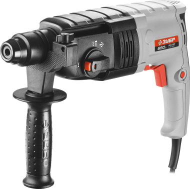 Перфоратор SDS-plus, ЗУБР П-22-650, реверс, горизонтальный, 2.3 Дж, 0-870 об/мин, 0-4850 уд/мин, 650 Вт, кейс — Официальный партнер ЗУБР в России