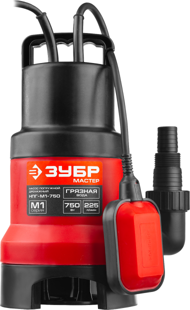 ЗУБР 750 Вт, дренажный насос для грязной воды (НПГ-М1-750) — Официальный партнер ЗУБР в России