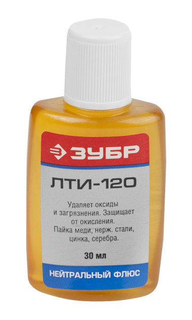 Флюс ЗУБР ЛТИ-120, пластиковый флакон, 30мл — Официальный партнер ЗУБР в России