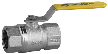 Кран шаровой ЗУБР полнопроход газовый &quot;мама-мама&quot;, ручка, хромиров латунь, 3/4&quot; — Официальный партнер ЗУБР в России