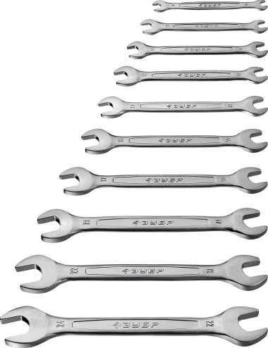 Набор рожковых гаечных ключей 10 шт, 6 - 24 мм, ЗУБР 27010-H10_z01 — Официальный партнер ЗУБР в России