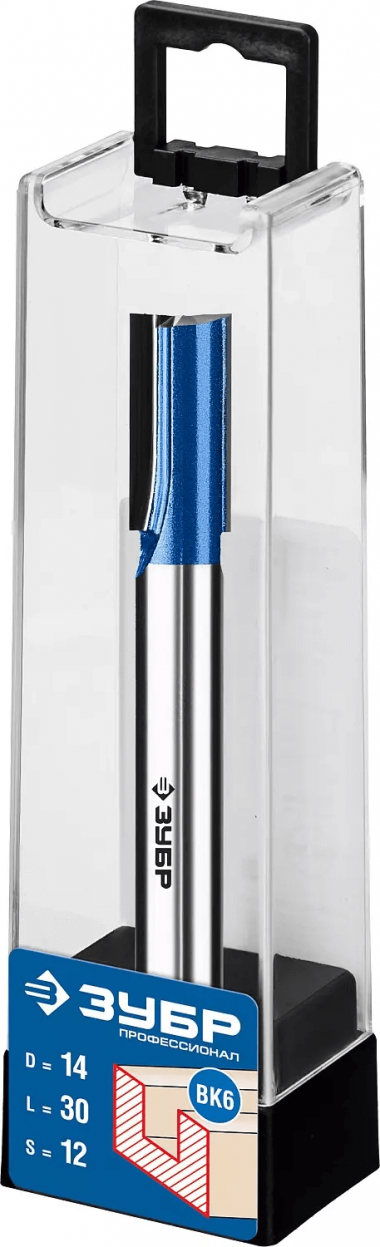 Фреза пазовая ЗУБР прямая с нижними подрезателями, 14 x 30 мм, хвостовик 12 мм, &quot;ПРОФЕССИОНАЛ&quot; 28755-14-30 — Официальный партнер ЗУБР в России