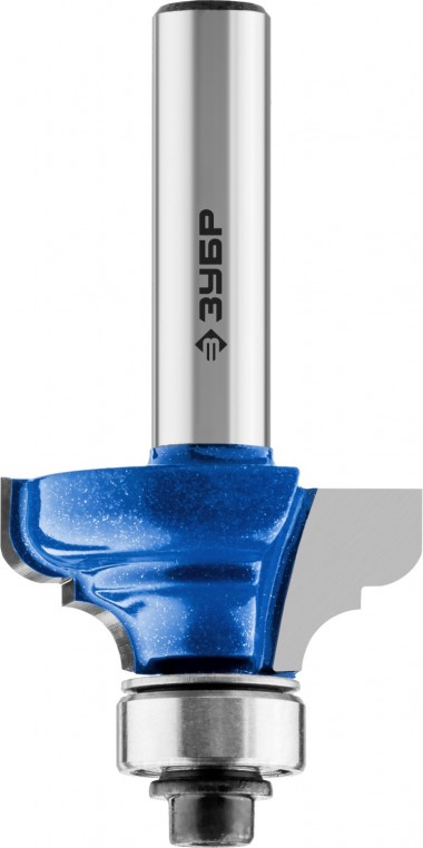 Фреза кромочная калевочная №3, D= 28,6мм, рабочая длина-12,7мм, радиус-4мм, хв.-8мм, d-12,7мм, ЗУБР Профессионал — Официальный партнер ЗУБР в России