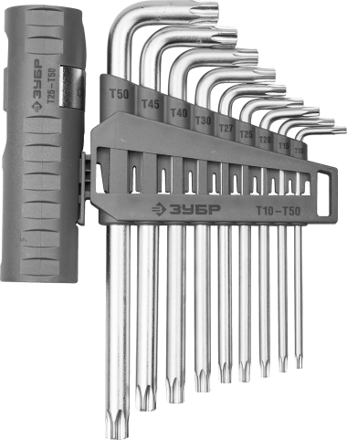 Набор ключей имбусовых длинные ЗУБР «ПРОФИ», TORX, T-10-T50, 9шт &mdash; Официальный партнер ЗУБР в России