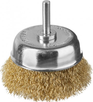 Щетка-крацовка &quot;Зубр&quot;  чашечная для дрели, латунированная стальная проволока 0,3мм, 75мм &quot;ПРОФЕССИОНАЛ&quot; 3525-075_z02 — Официальный партнер ЗУБР в России
