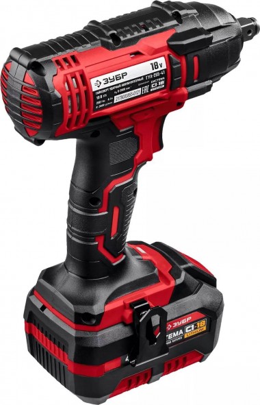 Гайковерт аккумуляторный ударный ЗУБР ГУЛ-255-41, 18В, Li-ion, 1 АКБ (4Ач), в кейсе, &quot;Мастер&quot; — Официальный партнер ЗУБР в России