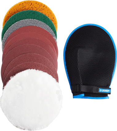 Набор ЗУБР &quot;ЭКСПЕРТ&quot; для ручных полировально-шлифовальных работ, 11 предметов — Официальный партнер ЗУБР в России