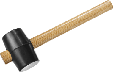 Киянка ЗУБР "МАСТЕР" резиновая черная с деревянной ручкой, 230г 2050-40_z01 &mdash; Официальный партнер ЗУБР в России