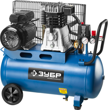 ЗУБР 440 л/мин, 50 л, 2200 Вт, ременной масляный компрессор, Профессионал (ЗКПМ-440-50-Р-2.2) — Официальный партнер ЗУБР в России