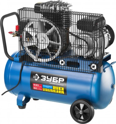 ЗУБР 440 л/мин, 50 л, 2200 Вт, ременной масляный компрессор, Профессионал (ЗКПМ-440-50-Р-2.2) — Официальный партнер ЗУБР в России