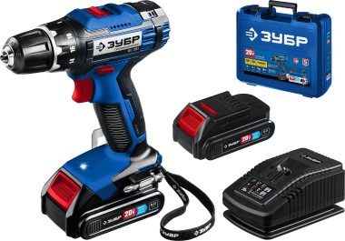 Дрель-шуруповерт DL-201-22 ЗУБР 20 В, 2 АКБ (2Ач), в кейсе, Профессионал — Официальный партнер ЗУБР в России