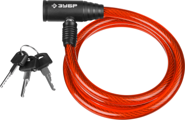 Замок ЗУБР &quot;МАСТЕР&quot;, тросовый, 3 ключа в комплекте, длина троса 950мм, d 10мм — Официальный партнер ЗУБР в России