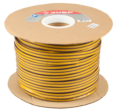 Уплотнитель ЗУБР резиновый самоклеящийся профиль &quot;P&quot;, коричневый, 250м — Официальный партнер ЗУБР в России