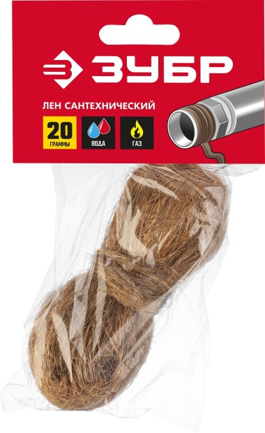 Лен сантехнический ЗУБР 20 г, 4-51991-020_z01 Мастер — Официальный партнер ЗУБР в России