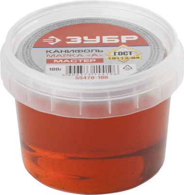 Канифоль ЗУБР для паяльных работ, пластиковая банка, 100г — Официальный партнер ЗУБР в России
