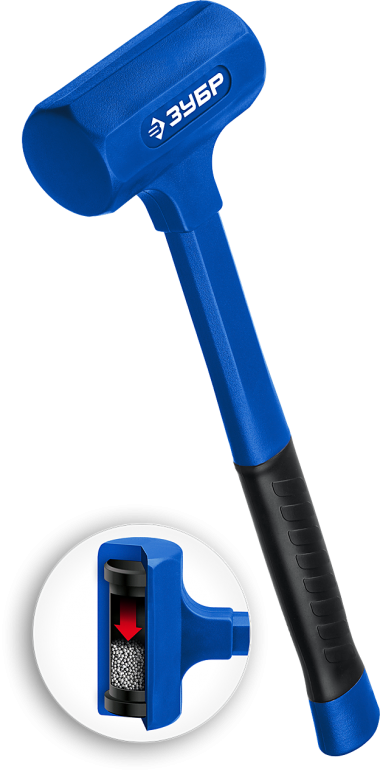 Безынерционный молоток ЗУБР БМО облитый эластомером, 900 г, 52 мм, 2049-900 — Официальный партнер ЗУБР в России