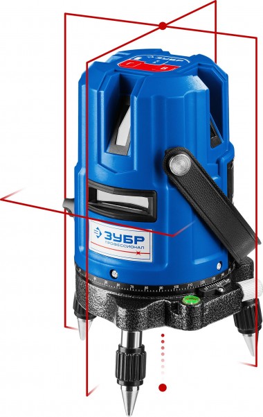 ЗУБР КРЕСТ-55, 4 верт, 3 гориз. линии, 20м/70м, точн. 0,3 мм/м, в кейсе — Официальный партнер ЗУБР в России