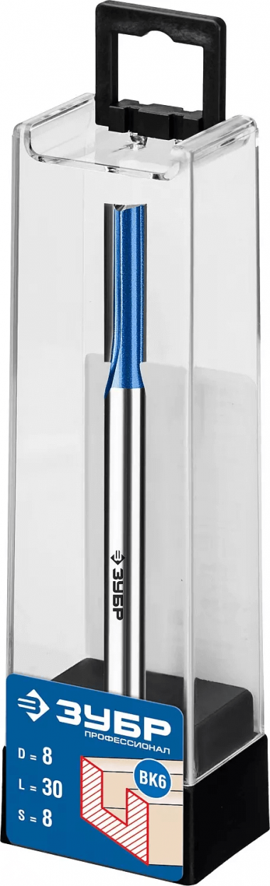 Фреза пазовая ЗУБР прямая с нижними подрезателями, 8 x 30 мм, хвостовик 8 мм, &quot;ПРОФЕССИОНАЛ&quot; 28755-8-30 — Официальный партнер ЗУБР в России