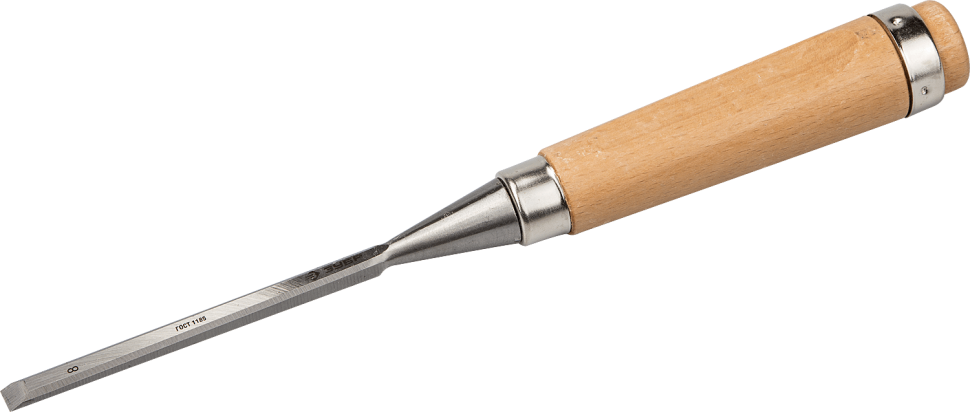 Стамеска-долото "Классик" с деревянной ручкой, хромованадиевая, 8мм, ЗУБР фото 1 — Официальный партнер ЗУБР в России